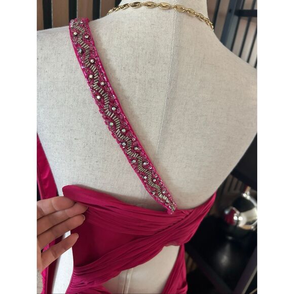 David’s bridal size 1/2 fusia dress y2k long train prom or homecoming - Picture 8 of 9